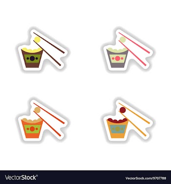 Assembly paper stickers cheese balls and sticks vector image