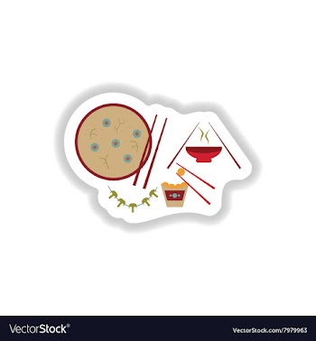 Assembly paper stickers on a white fast food vector image