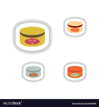 Assembly paper stickers on white canned beef vector image