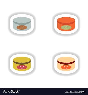 Assembly paper stickers on white canned beef vector image