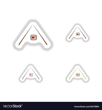 Assembly paper stickers sushi rolls and chopsticks vector image