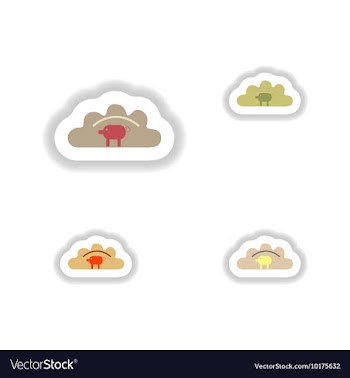 Assembly paper stickers Ukrainian dumplings with vector image