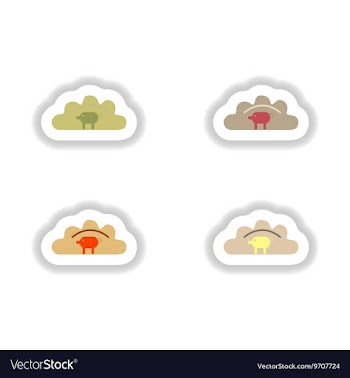 Assembly paper stickers Ukrainian dumplings with vector image