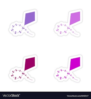 Assembly realistic sticker design on paper air vector image