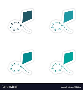 Assembly realistic sticker design on paper air vector image