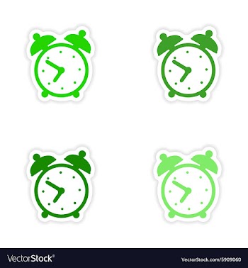Assembly realistic sticker design on paper alarm vector image