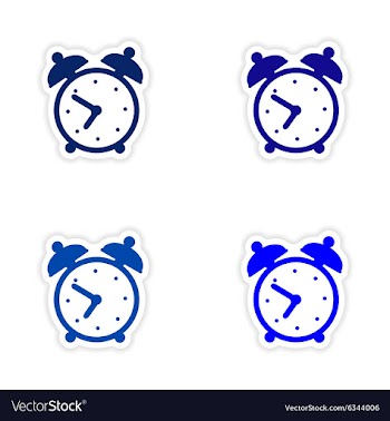 Assembly realistic sticker design on paper alarm vector image