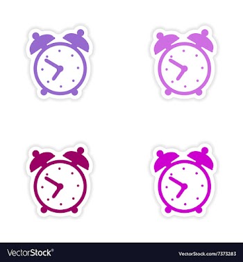 Assembly realistic sticker design on paper alarm vector image