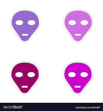 Assembly realistic sticker design on paper alien vector image