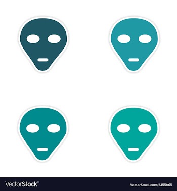 Assembly realistic sticker design on paper alien vector image