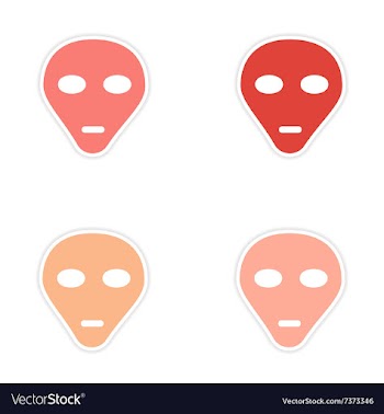 Assembly realistic sticker design on paper alien vector image