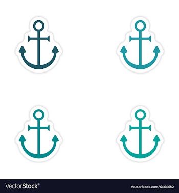 Assembly realistic sticker design on paper anchor vector image