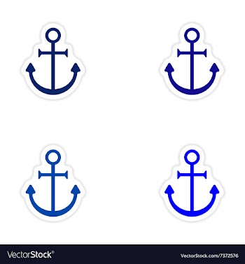 Assembly realistic sticker design on paper anchor vector image