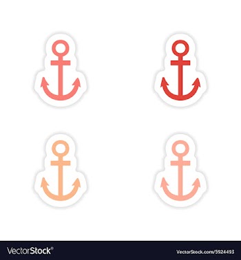 Assembly realistic sticker design on paper anchors vector image