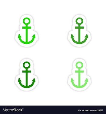 Assembly realistic sticker design on paper anchors vector image