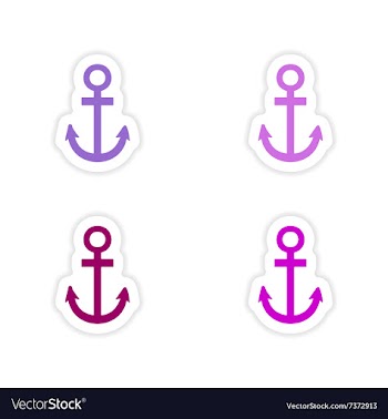 Assembly realistic sticker design on paper anchors vector image