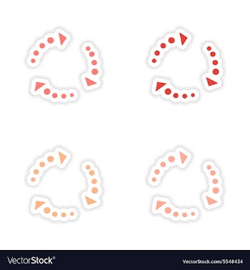 Assembly realistic sticker design on paper arrows vector image