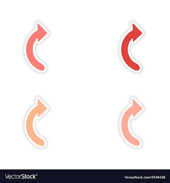 Assembly realistic sticker design on paper arrows vector image