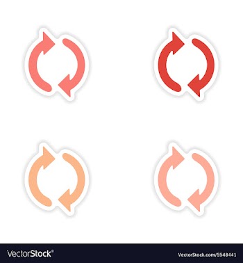 Assembly realistic sticker design on paper arrows vector image