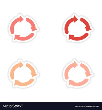 Assembly realistic sticker design on paper arrows vector image