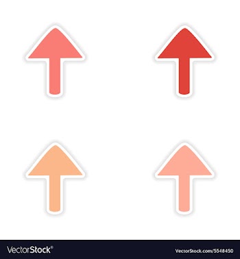 Assembly realistic sticker design on paper arrows vector image