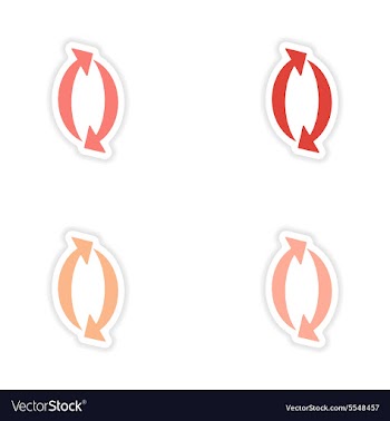 Assembly realistic sticker design on paper arrows vector image
