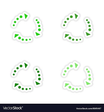 Assembly realistic sticker design on paper arrows vector image