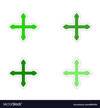 Assembly realistic sticker design on paper arrows vector image