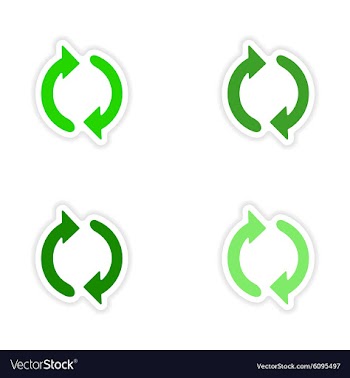 Assembly realistic sticker design on paper arrows vector image