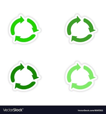 Assembly realistic sticker design on paper arrows vector image