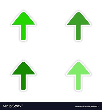Assembly realistic sticker design on paper arrows vector image