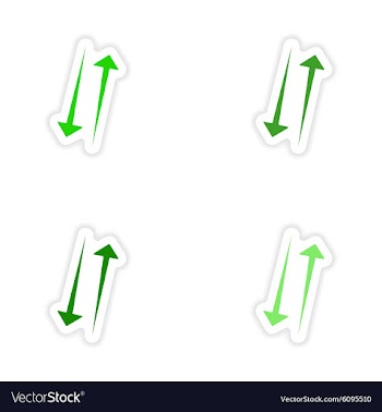 Assembly realistic sticker design on paper arrows vector image