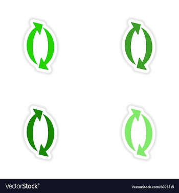 Assembly realistic sticker design on paper arrows vector image
