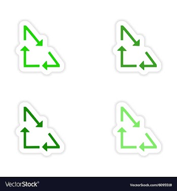 Assembly realistic sticker design on paper arrows vector image