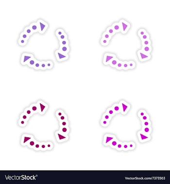 Assembly realistic sticker design on paper arrows vector image