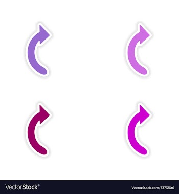Assembly realistic sticker design on paper arrows vector image