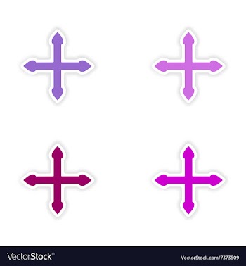 Assembly realistic sticker design on paper arrows vector image