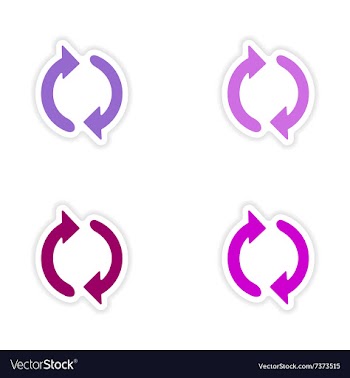 Assembly realistic sticker design on paper arrows vector image