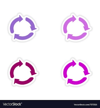 Assembly realistic sticker design on paper arrows vector image