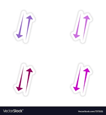 Assembly realistic sticker design on paper arrows vector image