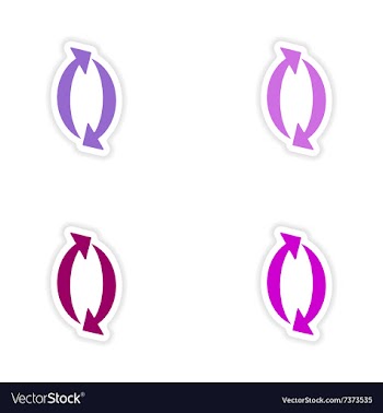 Assembly realistic sticker design on paper arrows vector image