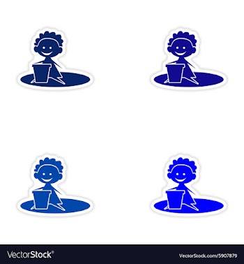 Assembly realistic sticker design on paper baby vector image