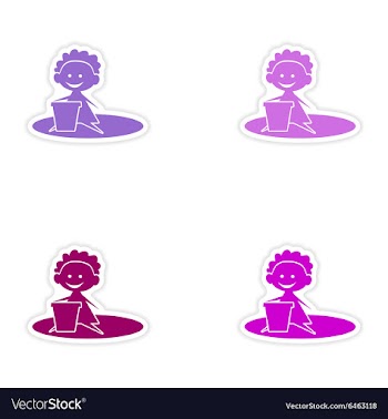 Assembly realistic sticker design on paper baby vector image
