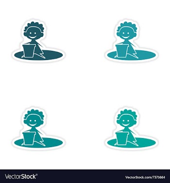 Assembly realistic sticker design on paper baby vector image