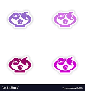 Assembly realistic sticker design on paper baking vector image