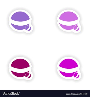 Assembly realistic sticker design on paper ball vector image