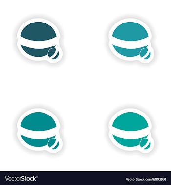 Assembly realistic sticker design on paper ball vector image