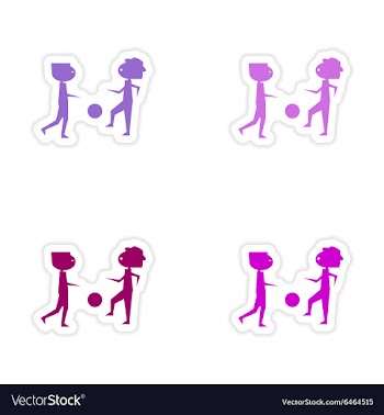 Assembly realistic sticker design on paper ball vector image