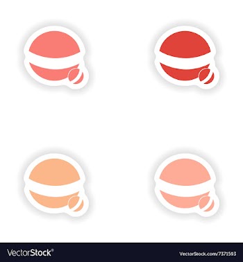 Assembly realistic sticker design on paper ball vector image