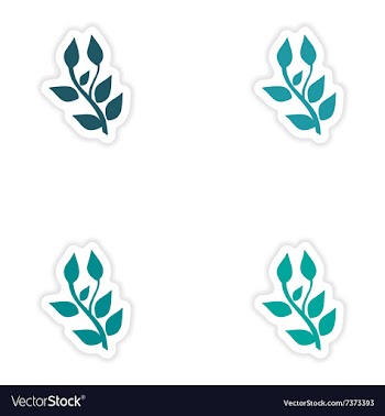 Assembly realistic sticker design on paper basil vector image